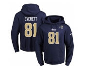 Nike Los Angeles Rams #81 Gerald Everett Gerald Everett Navy Blue Name & Number Pullover NFL Hoodie