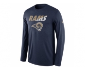 Men's St.Louis Rams Nike Navy Legend Staff Practice Long Sleeves Performance T-Shirt