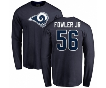 NFL Nike Los Angeles Rams #56 Dante Fowler Jr Navy Blue Name & Number Logo Long Sleeve T-Shirt