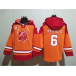 Men's Tampa Bay Buccaneers #6 Baker Mayfield Orange Red Ageless Must-Have Lace-Up Pullover Hoodie