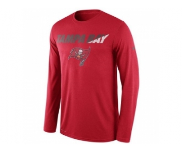 Men's Tampa Bay Buccaneers Nike Red Legend Staff Practice Long Sleeves Performance T-Shirt