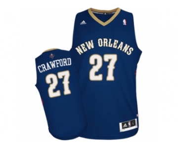 Men Adidas New Orleans Pelicans #27 Jordan Crawford Authentic Navy Blue Road NBA Jersey