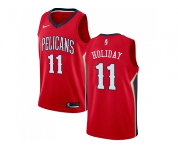 Men Nike New Orleans Pelicans #11 Jrue Holiday Red NBA Swingman Statement Edition Jersey
