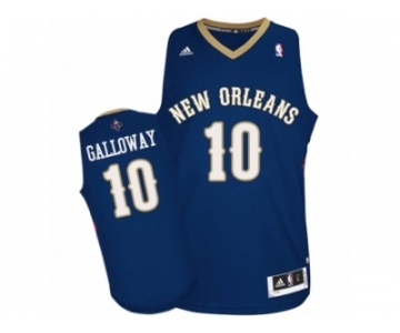 Men's Adidas New Orleans Pelicans #10 Langston Galloway Swingman Navy Blue Road NBA Jersey