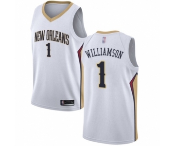 Men's New Orleans Pelicans #1 Zion Williamson Authentic White Basketball Jersey - Association Edition
