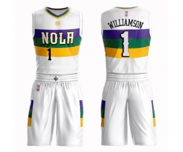 Men's New Orleans Pelicans #1 Zion Williamson Authentic White Basketball Suit Jersey - City Edition
