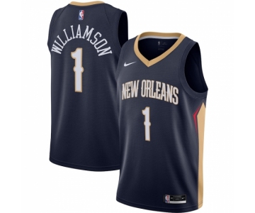 Men's New Orleans Pelicans #1 Zion Williamson Nike Navy 2020-21 Swingman Jersey