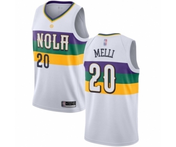 Men's New Orleans Pelicans #20 Nicolo Melli Authentic White Basketball Jersey - City Edition