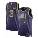 Men's New Orleans Pelicans #3 CJ McCollum Purple 2024-25 City Ediiton Stitched Basketball Jersey