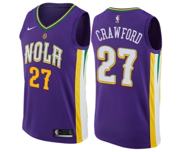 Men's Nike New Orleans Pelicans #27 Jordan Crawford Swingman Purple NBA Jersey - City Edition