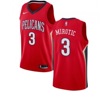 Men's Nike New Orleans Pelicans #3 Nikola Mirotic Swingman Red NBA Jersey Statement Edition