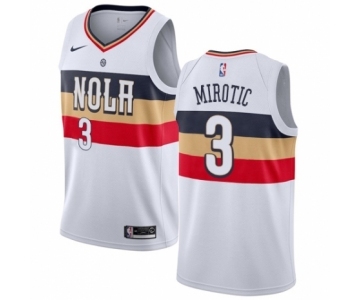 Men's Nike New Orleans Pelicans #3 Nikola Mirotic White Swingman Jersey - Earned Edition