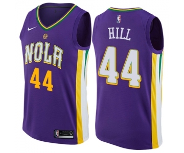 Men's Nike New Orleans Pelicans #44 Solomon Hill Swingman Purple NBA Jersey - City Edition