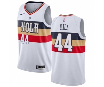 Men's Nike New Orleans Pelicans #44 Solomon Hill White Swingman Jersey - Earned Edition