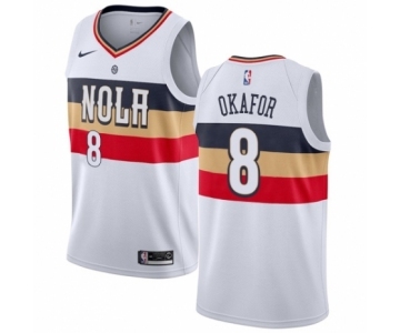 Men's Nike New Orleans Pelicans #8 Jahlil Okafor White Swingman Jersey - Earned Edition