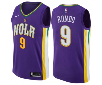 Men's Nike New Orleans Pelicans #9 Rajon Rondo Swingman Purple NBA Jersey - City Edition