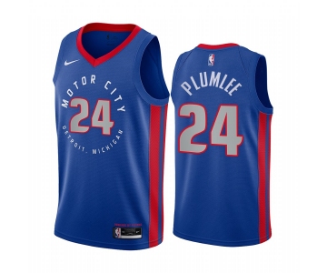 Nike Pistons #24 Mason Plumlee Blue NBA Swingman 2020-21 City Edition Jersey