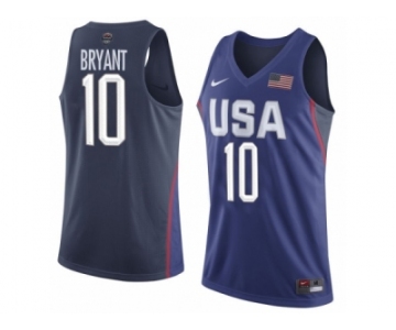 Men's Nike Team USA #10 Kobe Bryant Swingman Navy Blue 2016 Olympics Basketball Jersey