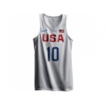Men's Nike Team USA #10 Kyrie Irving Authentic White 2016 Olympic Basketball Jersey