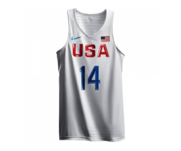 Men's Nike Team USA #14 Draymond Green Authentic White 2016 Olympic Basketball Jersey