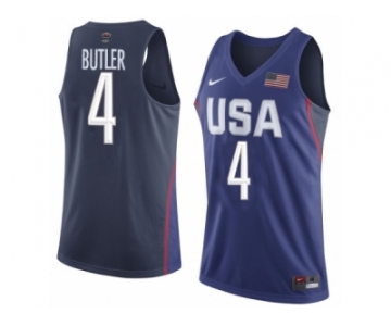 Men's Nike Team USA #4 Jimmy Butler Swingman Navy Blue 2016 Olympic Basketball Jersey