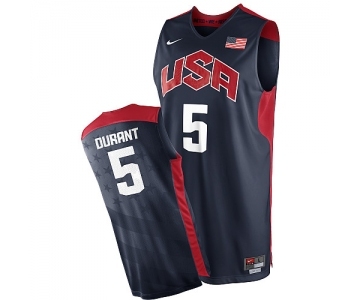 Men's Nike Team USA #5 Kevin Durant Swingman Navy Blue 2012 Olympics Basketball Jersey