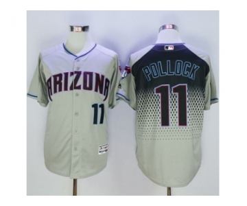 Arizona Diamondbacks #11 A. J. Pollock Gray-Capri New Cool Base Stitched Baseball Jersey