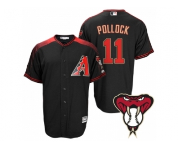 Arizona Diamondbacks #11 A.J. Pollock Black Cool Base Alternate Jersey