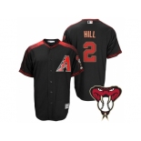 Arizona Diamondbacks #2 Aaron Hill Black Cool Base Alternate Jersey