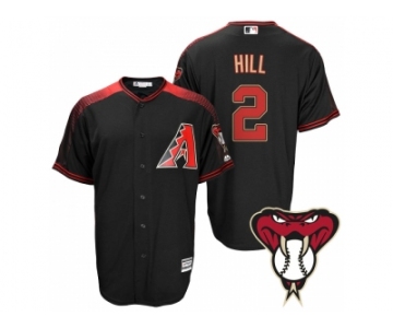 Arizona Diamondbacks #2 Aaron Hill Black Cool Base Alternate Jersey