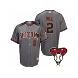 Arizona Diamondbacks #2 Aaron Hill Gray Cool Base Road Jersey