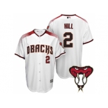 Arizona Diamondbacks #2 Aaron Hill White Cool Base Home Jersey