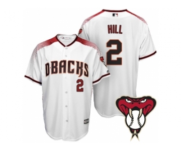 Arizona Diamondbacks #2 Aaron Hill White Cool Base Home Jersey