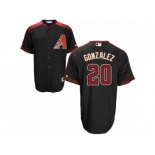 Arizona Diamondbacks #20 Luis Gonzalez Authentic Black Brick Alternate Cool Base MLB Jersey