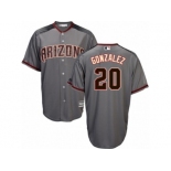 Arizona Diamondbacks #20 Luis Gonzalez Authentic Grey Road Cool Base MLB Jersey