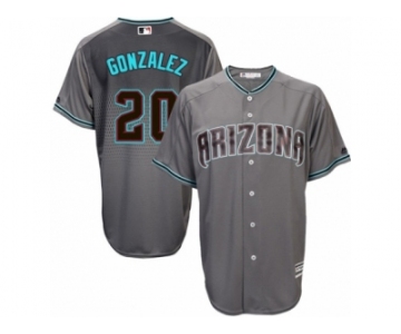 Arizona Diamondbacks #20 Luis Gonzalez Replica Gray Turquoise Cool Base MLB Jersey