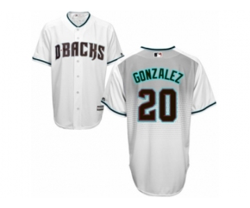 Arizona Diamondbacks #20 Luis Gonzalez Replica White Capri Cool Base MLB Jersey