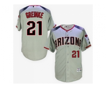Arizona Diamondbacks #21 Zack Greinke Gray Brick New Cool Base Stitched Baseball Jersey