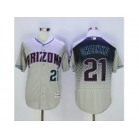 Arizona Diamondbacks #21 Zack Greinke Gray-Capri New Cool Base Stitched Baseball Jersey