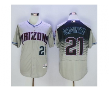 Arizona Diamondbacks #21 Zack Greinke Gray-Capri New Cool Base Stitched Baseball Jersey