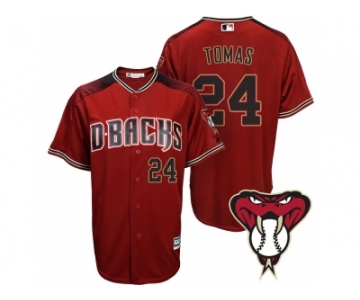 Arizona Diamondbacks #24 Yasmany Tomas Red Cool Base Alternate Jersey