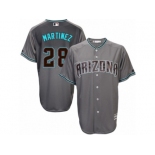 Arizona Diamondbacks #28 J. D. Martinez Replica Gray Turquoise Cool Base MLB Jersey
