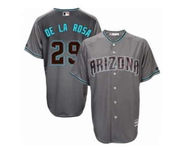 Arizona Diamondbacks #29 Jorge De La Rosa Replica Gray Turquoise Cool Base MLB Jersey