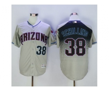 Arizona Diamondbacks #38 Curt Schilling Gray-Capri New Cool Base Stitched Baseball Jersey