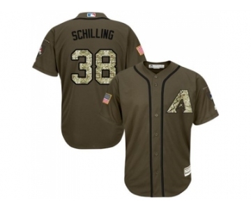 Arizona Diamondbacks #38 Curt Schilling Green Salute to Service Stitched Baseball Jersey