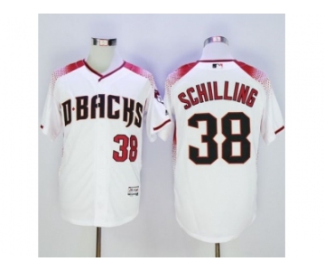 Arizona Diamondbacks #38 Curt Schilling White-Brick New Cool Base Stitched Baseball Jersey