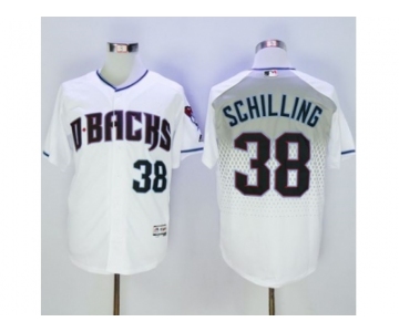 Arizona Diamondbacks #38 Curt Schilling White-Capri New Cool Base Stitched Baseball Jersey