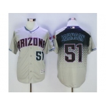 Arizona Diamondbacks #51 Randy Johnson Gray Capri New Cool Base Stitched Baseball Jersey