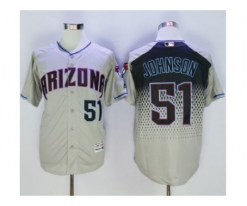 Arizona Diamondbacks #51 Randy Johnson Gray Capri New Cool Base Stitched Baseball Jersey