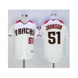 Arizona Diamondbacks #51 Randy Johnson White-Brick New Cool Base Stitched Baseball Jersey